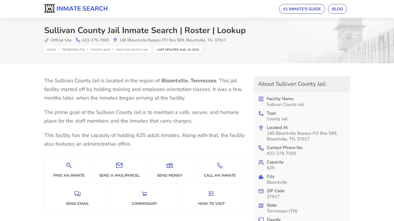 Sullivan County Jail Inmate Search | Roster | Lookup